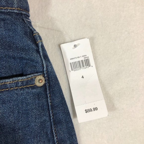 NEW Gap Womens 4 Button Front Mini Denim Jean Skirt Raw Hem #496473-00 NWT $60 - Picture 7 of 11
